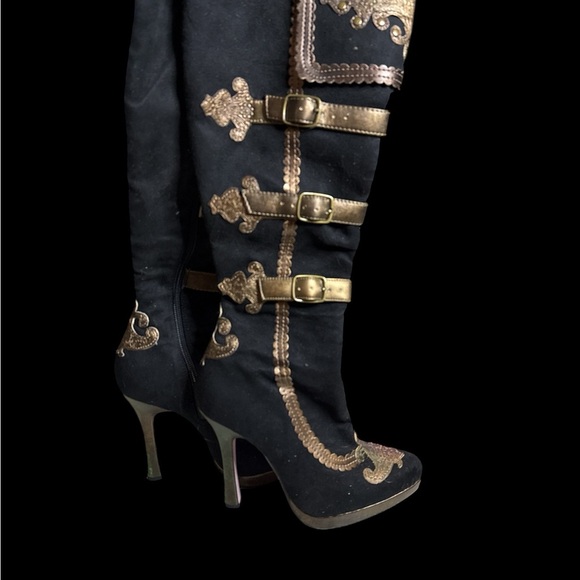 Leg Avenue Black Elegant Heeled Boots - Picture 4 of 6